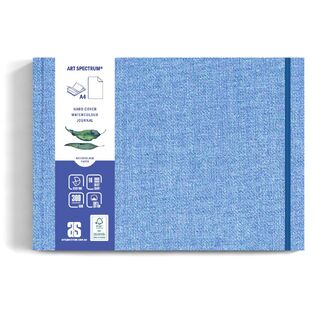 Art Spectrum Blue Linen Hard Cover Watercolour Landscape Journal A4 300gsm 16 Sheets - Cold Pressed