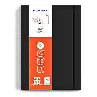 Art Spectrum Soft Cover Plain Journal A4 70gsm 192 Sheets - Black