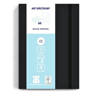 Art Spectrum Black Soft Cover Ruled Paper Journal A6 70gsm 192 Sheets