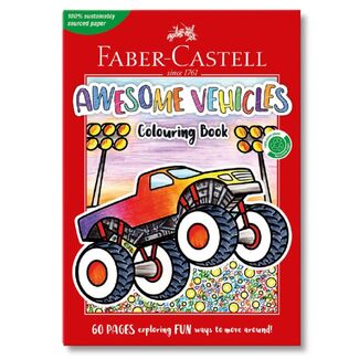 Faber Castell Colouring Book 60 Pages - Awesome Vehicles