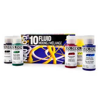 Golden Fluid Acrylic Paint Mixing Set 10pc