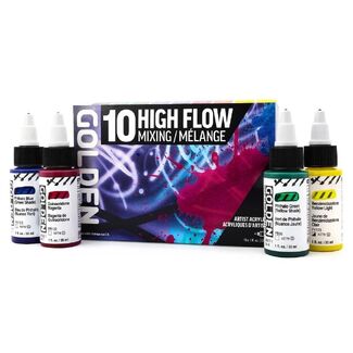 Golden High Flow Acrylic Paint Mixing Set 10pc