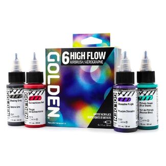 Golden High Flow Acrylic Paint Airbrush Set 6pc