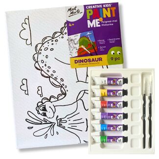 Mont Marte Creative Kids Paint Me Canvas 9pc Set - Dinosaur