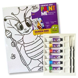 Mont Marte Creative Kids Paint Me Canvas 9pc Set - Queen Bee