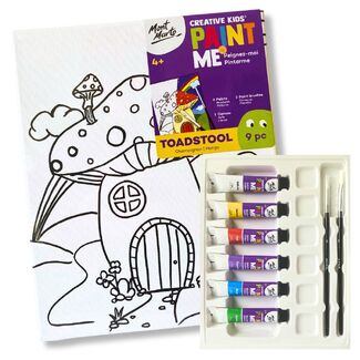 Mont Marte Creative Kids Paint Me Canvas 9pc Set - Toadstool