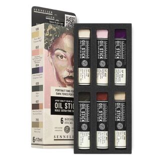 Sennelier Oil Stick Mini 6pc Set - Portrait Dark Tones