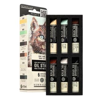 Sennelier Oil Stick Mini 6pc Set - Tabby Cat