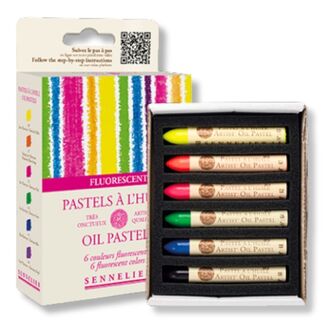 Sennelier Oil Pastel 6pc Set - Fluorescent Colours