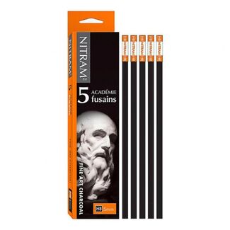 Nitram Academie Fusains Charcoal Pack of 5 - 5mm Medium HB