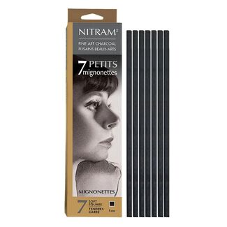 Nitram Mignonette Charcoal Baton Refills Pack of 7 - 4mm Soft Square