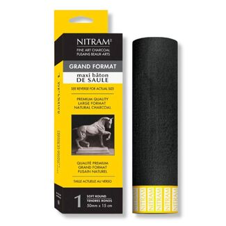 Nitram Maxi Baton de Saule Charcoal - Soft Round 50 x 150mm