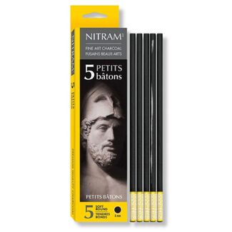 Nitram Petits Batons Charcoal Pack of 5 - 6mm Soft Round