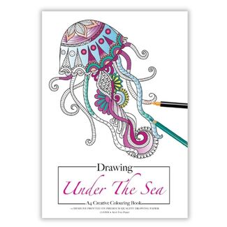 Jasart Adult Colouring Book A4 12 Sheets - Under the Sea