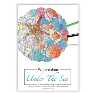 Jasart Adult Watercolour Colouring Book A4 12 Sheets - Under the Sea