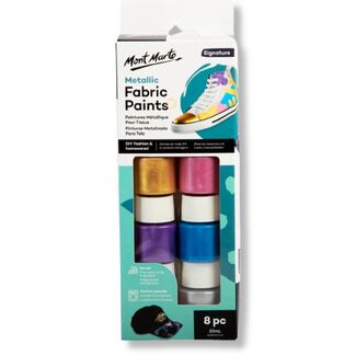 Mont Marte Signature Metallic Fabric Paint Set - 8pc x 20ml