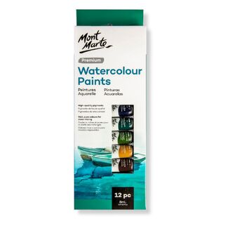 Mont Marte Premium Watercolour Paint Set 12pc x 8ml