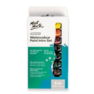 Mont Marte Premium Watercolour Paint Intro Set 8pc x 8ml