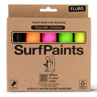 SurfPaints Fluro Acrylic Paint Pens 5 Pack - 15mm Square Nibs