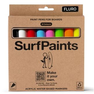 SurfPaints Fluro Acrylic Paint Pens 8 Pack - 4mm Bullet Nibs