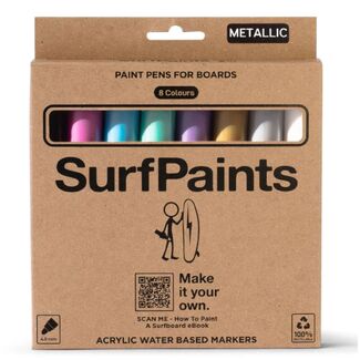 SurfPaints Metallic Acrylic Paint Pens 8 Pack - 4mm Bullet Nibs