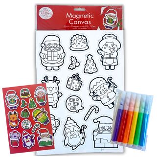 Portacraft Christmas Colour In Canvas Magnets Set