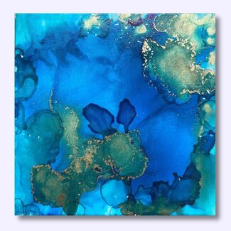Alcohol ink art on yupo paper with acrylic marker Painting by